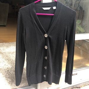 Black merino cardigan